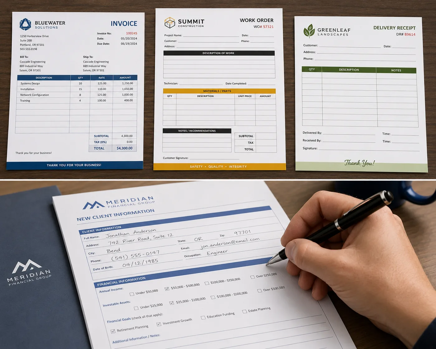 Printed business forms and carbonless sets produced at an Argo facility