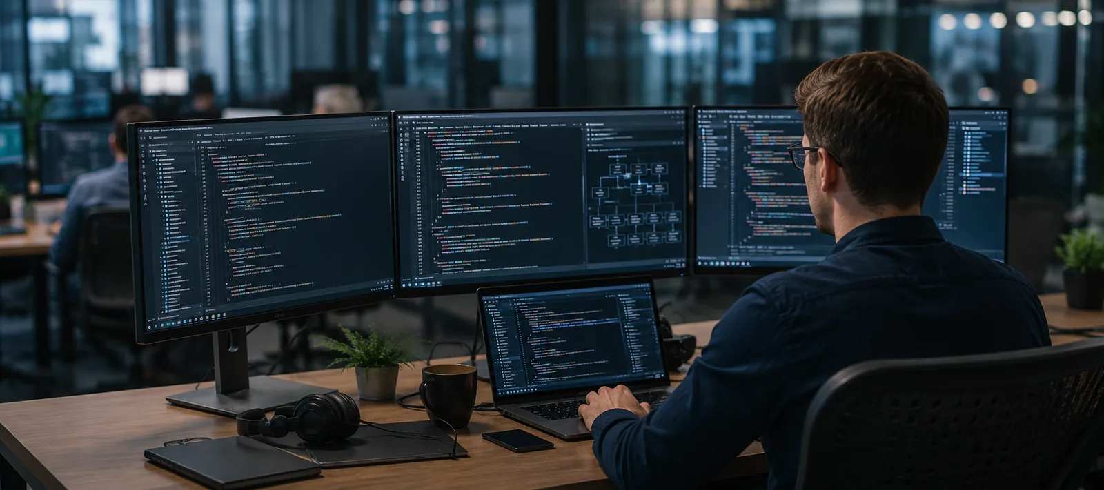 Developer workstation showing integration and order data