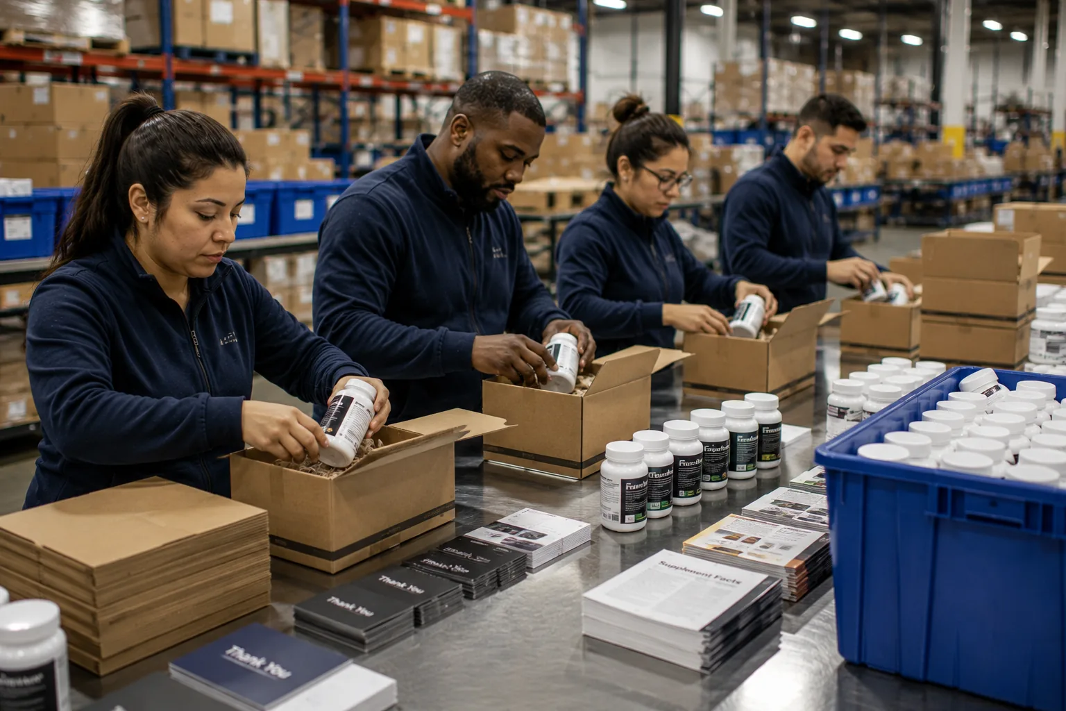 Printed product being kitted for direct-to-consumer fulfillment at Argo