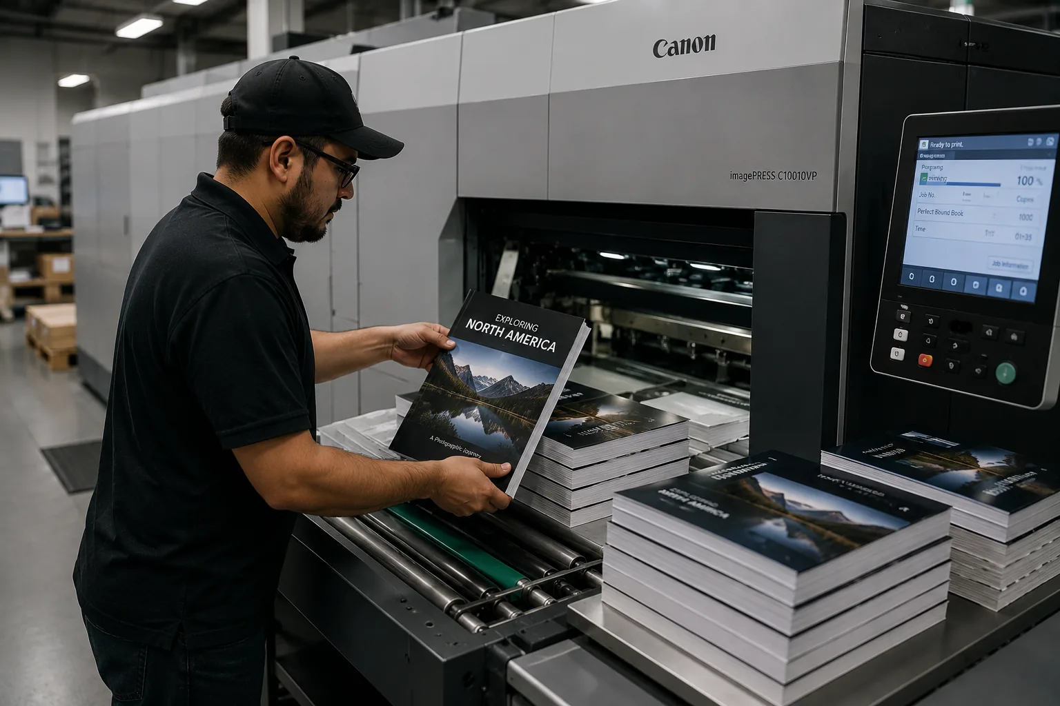 Printed sheets coming off the press at an Argo print facility
