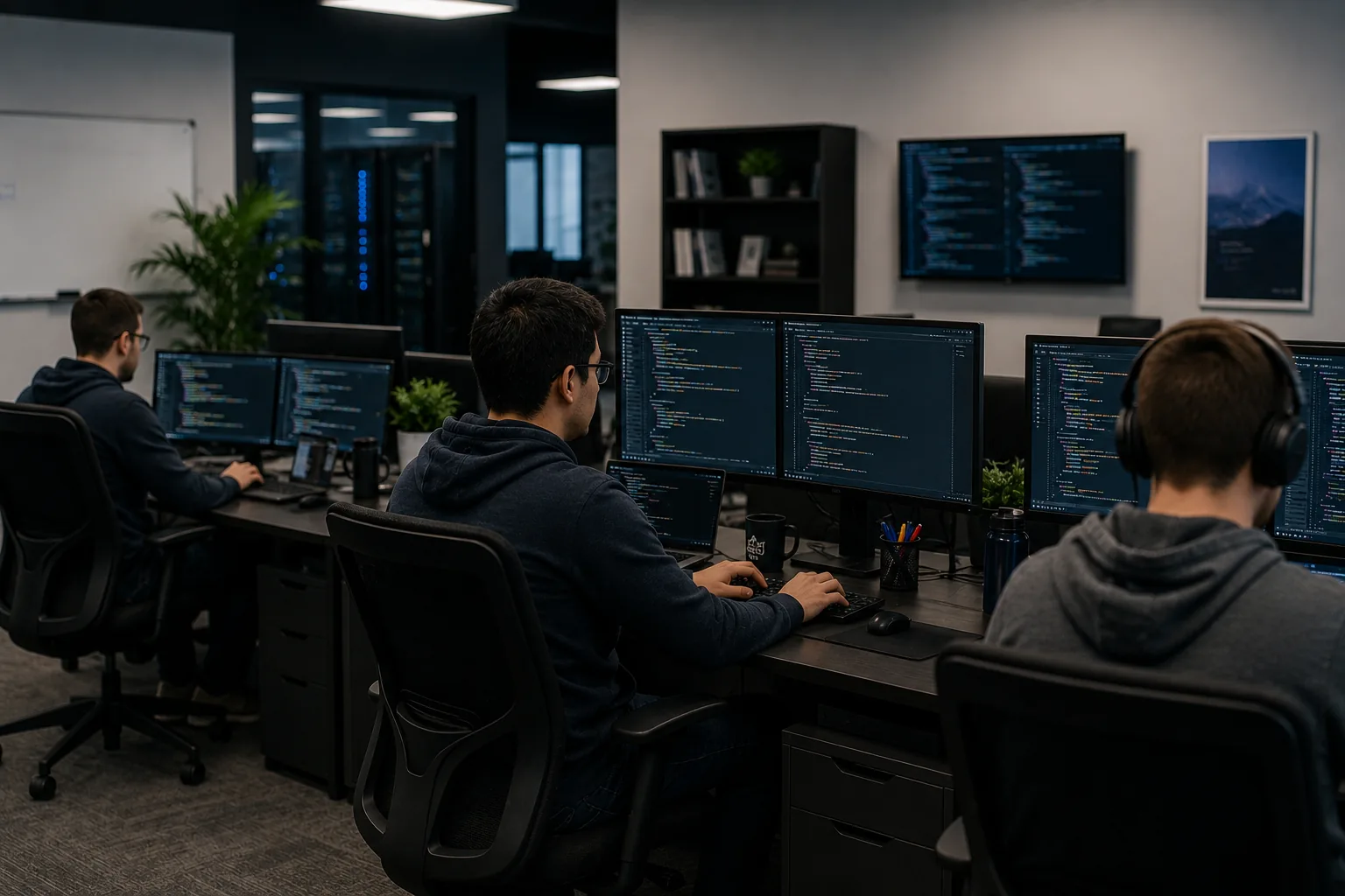 Argo engineers reviewing code alongside operations data