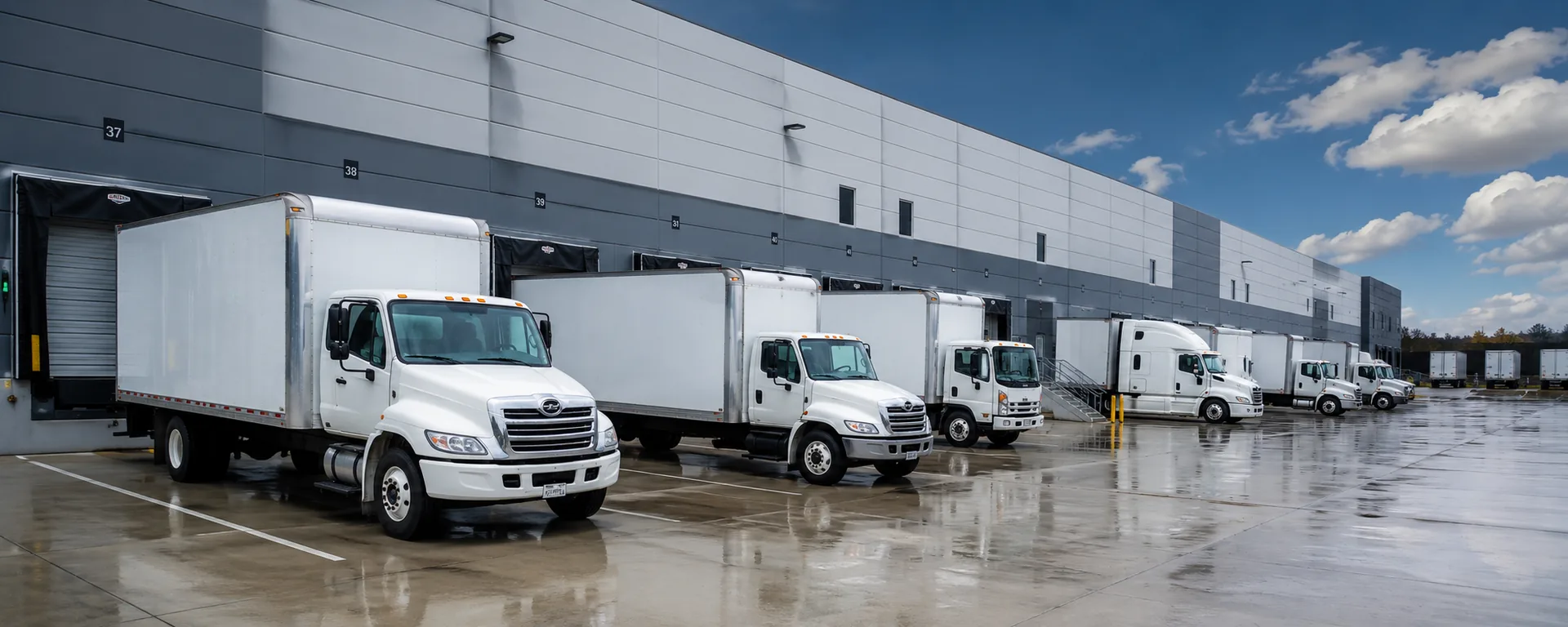 Delivery trucks loading at the Argo dock doors