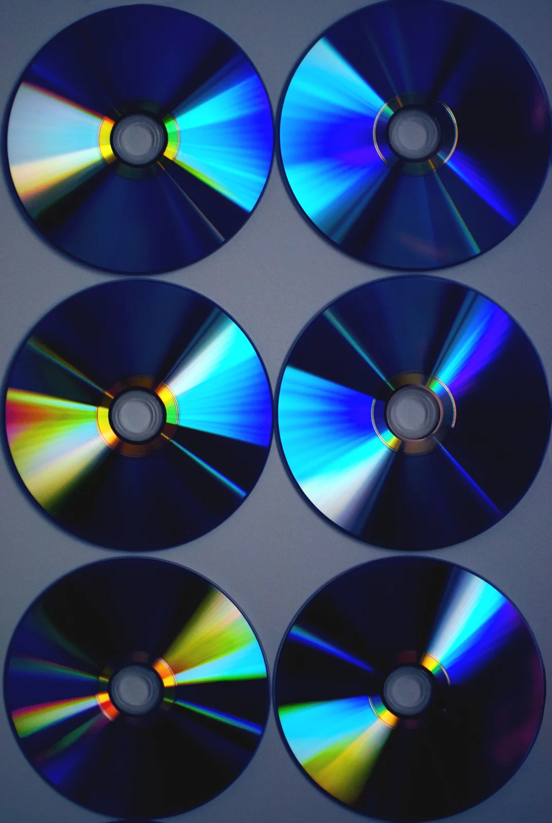 Stack of compact discs viewed from the side