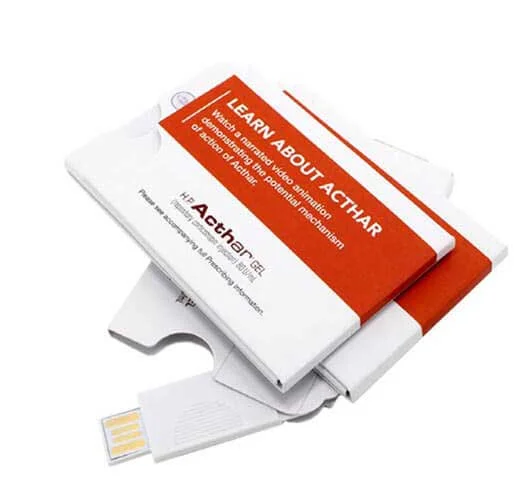 Assorted webkey USB launchers in printed marketing cards